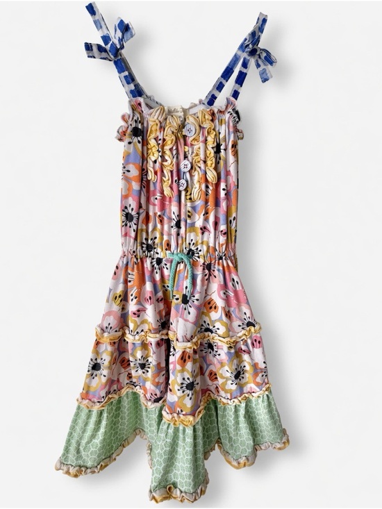 Matilda Jane Other - Matilda Jane Size 2 Floral Ruffle Sundress Tie Straps Hem Girls- Small Flaw